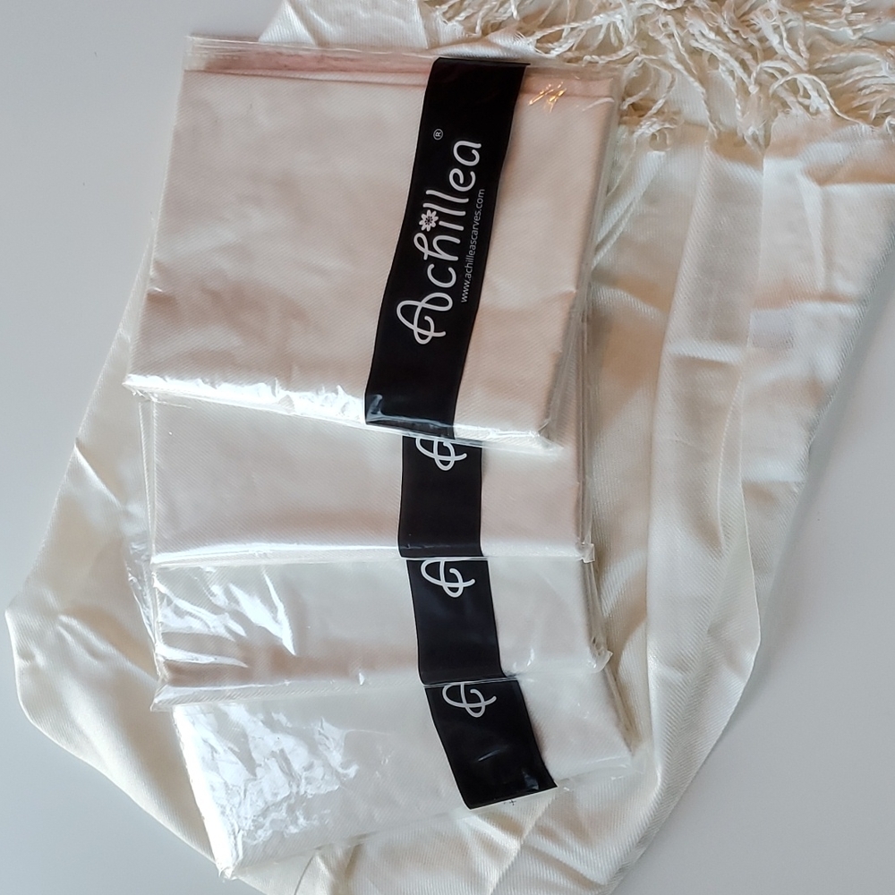 3 new white pashmina scarves